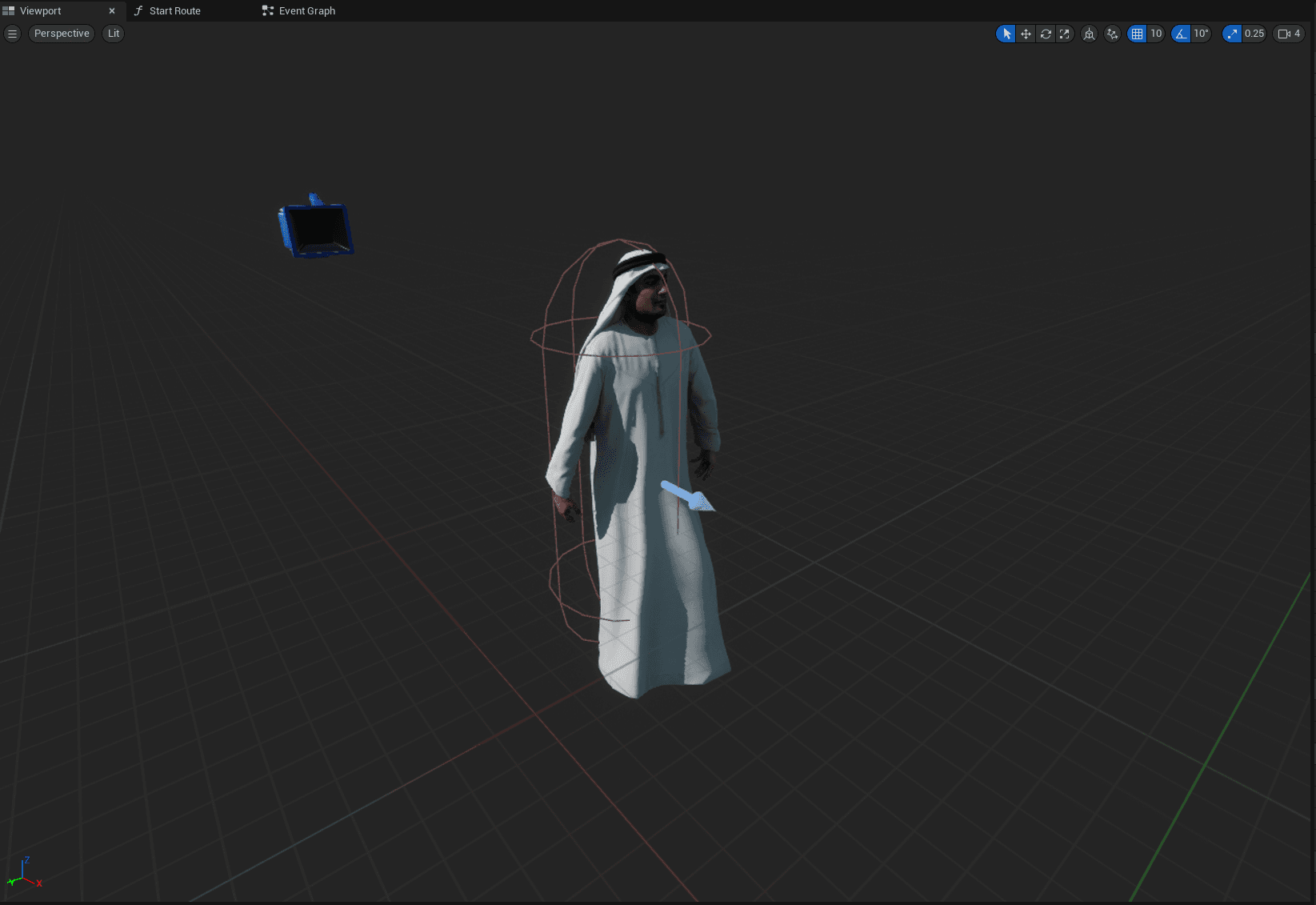Interactive character model in traditional Emirati dress