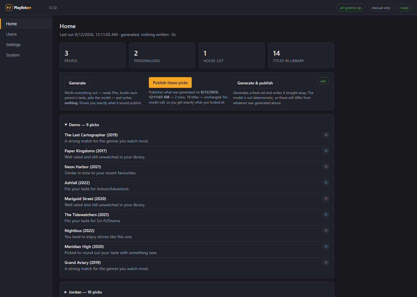 Playlisterr screenshot